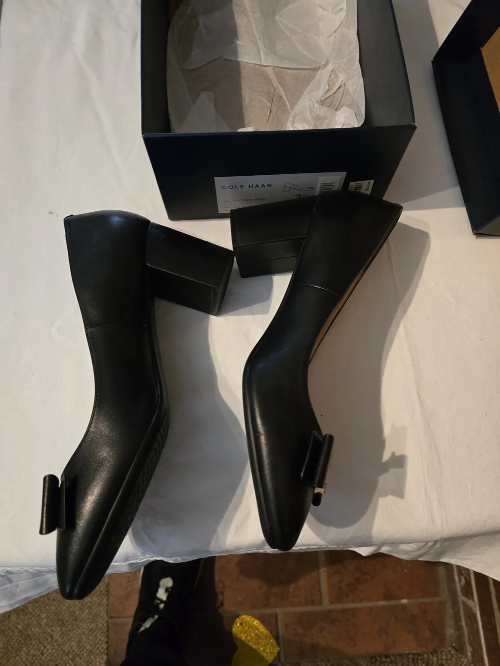 Cole Haan Black Bow Ballet Flats Dize 9.5